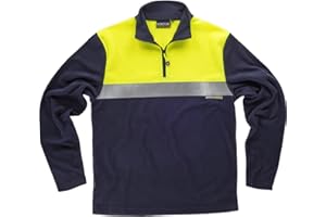 WORKTEAM CREATING STYLE AT WORK WORKTEAM Forro Polar Bicolor de Alta Visibilidad, Cintas Reflectantes y Media Cremallera. Entretiempo (160 g/m2). Unisex