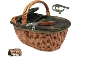 Miscellaneus Cesta paniere in Vimini per Funghi con Coltello