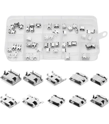 40 pezzi micro USB femmina jack 5 pin presa per caricabatterie connettore tipo di saldatura porta dati USB riparazione sostuzione fai da te  13