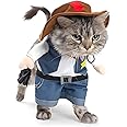 DELIFUR Cat Christmas Costumes,the Cowboy for Party Christmas Special Events Costume,West CowBoy Uniform with Hat, Funny Pet Cowboy Outfit Clothing for Dog Cat(XS)