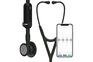 3M Littmann CORE Digital-Stethoskop, 8490, Bruststück, Schlauch, Schlauchanschluss und Ohrbügel in Schwarz, 69 cm, 1 Stück