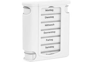 wellgro® pastillas Caja para 7 Días – Por 4 compartimentos por día, 11,5 x 4,5 x 13 cm (Alto) – Color a elegir)