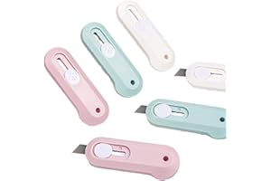 SYQZMYA 3 Stück Mini Box Cutter, Mini Cuttermesser, für Auspacken und Öffnen von Briefen, Kompakt, Exquisit und Einziehbares, für Umschlag Paket Papierschnitt, Schachtel Oder Verpackung