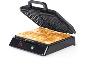 ‎GOURMETMAXX GOURMETmaxx Waffeleisen für 4 Belgische Waffeln | Waffelautomat mit Antihaftbeschichtung, stufenlos einstellbarer Bräunungsgrad und Kontrollleuchte | Duftende belgische Waffeln ganz einfach zubereitet