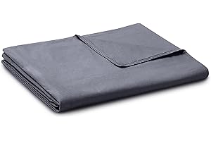 YnM Cotton Duvet Cover for Weighted Blankets (Dark Grey, 122 x 183 cm)