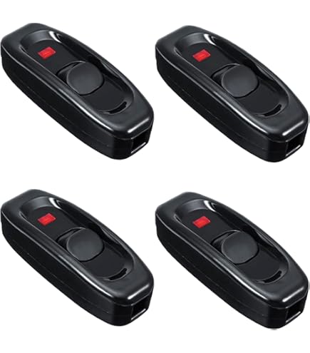 CSPARKV Lot De 2 Interrupteur Lampe De Chevet, Interrupteur Noir
