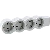 LEGRAND Power Strip, 4 Outlets, s/Cable, White/Light Grey 694575 | Power Strip, Power Strip with 4 Outlets, Cordless, White/L