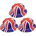 I LOVE FANCY DRESS Union Jack Bowler Hat - British Flag Plastic Bowler Hats – VE Day, King's Coronation, Queens Jubilee, Britain Celebrations