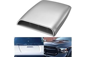 NATGIC Car Air Flow Vent Cover Universal Car Decorative Air Flow Inlet Hood Scoop Bonnet Vent Sticker Cover Hood - Silver/Grey