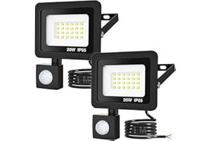 kolpop Led Strahler mit Bewegungsmelder Außen, 2 Stücke 20W 2000LM Led Fluter mit Bewegungsmelder 6500K Kaltweiß Superhell Scheinwerfer IP65 Wasserdicht Aussenstrahler mit Bewegungsmelder für Garten