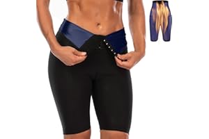 Merlvida Shorts Schwitzhose zum Abnehmen Sauna Sporthose Damen Hose Kurz Hot Thermo Sweat Hosen Schwitz Leggings High Waist Bauch Weg Sportleggins Schwitzen Body Shaper Jogginghose für Gym Laufen Yoga
