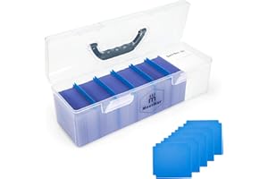 Meetikar Boîte de rangement pour cartes à collectionner avec 5 séparateurs de cartes de qualité supérieure, compatible avec plus de 1000 cartes MTG, TCG, Yugioh, boîte de rangement pour cartes de