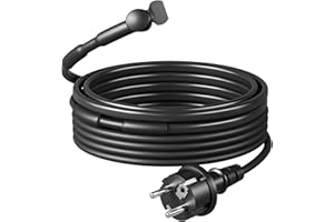DEWENWILS Heizkabel 230V mit Thermostat, 4M Heizband Frostschutz, Wärmekabel 15W/M, Heizdraht IP67 Wasserdicht, Rohrbegleitheizung Wasserleitung, Stromsparend, Automatisch An- Ausschalten