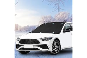 Uoimky Couverture Pare-Brise Voiture, Magnétique Bâche Pare Brise Voiture Protège Pare Brise Hiver Couverture Pare-Brise pour Anti Givre, Neige, Glace, Soleil, 206x116cm