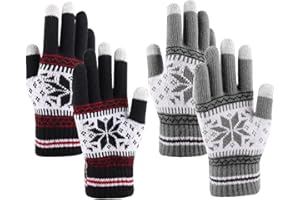 TaleMoon Guanti Donna Invernali, Guanti Touch Screen Invernali, Guanti Termici Donna Uomo, Pile Invernale, Guanti Touch Screen Invernal 2 Paia