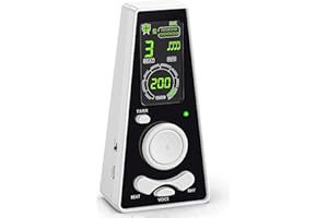 AUPHY Digital Metronome with Volume Control, Color Display, English Voice Beat & Rotary Tempo Knob for Piano, Guitar Violon Ukulele banjo etc,Delivers Precise Rhythm with Ultra-Portability,White