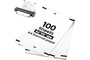 100 ark A4 termopapper A4, termoskrivarpapper, snabbtorkande termiskt papper för de flesta A4-termoskrivare, termoskrivarpapp