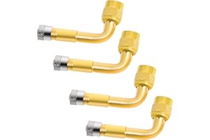 ‎POWEKA Poweka 90 Grad Reifenventilverlängerung für Motorrad, Auto, Fahrrad, LKW, 4 Stück