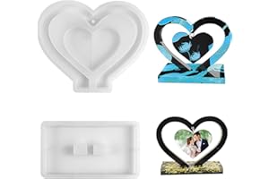 QUVBKZ Stampi per Resina, Stampi in Resina Siliconica A Forma di Cuore per Colata di Resina per Stampi, Stampi per Candele