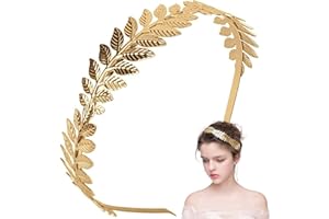 AZVIEY Lorbeerkranz, Griechische Göttin Haarschmuck Haarband Gold Blätter Mädchen, Goldener Haarschmuck Damen Römischer Haarreif Göttin Krone Haarreif Braut Haar Krone Accessories
