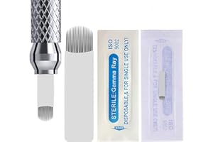 KAIQIKAIXI Lot De 30 Aiguilles Jetables Pour Microblading Des Sourcils, Lames De Maquillage Permanentes Pour Tatouage Des LèVres (18u)