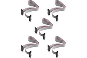 ZDE 5 pezzi 2,54 mm pitch 2 righe 14 pin femmina a femmina IDC cavo a nastro jumper cavo lunghezza 30 cm