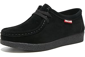 TRULAND Damen Schnürschuhe Mokassin – Wildleder Halbschuhe Wallabees