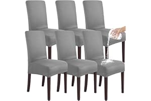 SHENGYIJING Stretch Set of 2 or 4 or 6 Waterproof Dining Chair Covers for Dining Room, Removable and Washable Chair Protector Seat Covers for Hotel, Wedding, Kitchen