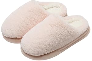 VPQILH Pantofole Donna Invernali Pelose Ciabatte Calde Donna con Punta Chiusa Scarpe Morbide Peluche Slippers Silenzioso Antiscivolo Suola Babbucce Leggere Ciabattine Comodo Pantofole da Inverno Casa