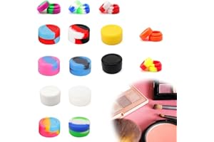 0XBIT Rund Silikon Behälter, 15 Stück Konzentrat Behälter, Antihaft Wachsbehälter, 3 ml und 5 ml, Silikon Dab Behälter, Silikons Wachs Behälter, Geeignet für Wachse, Öle, Cremes