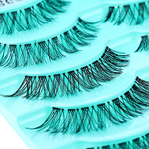 Weisy 5 Paar Kreuz Falsche Wimpern Dicke Fake Wimpern Lange Peitschen Make-up-Tools - 5