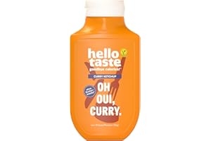 ‎HELLOTASTE hellotaste Curryketchup 300ml - kalorienreduziert, ohne Zuckerzusatz & voller Geschmack | Für Gerichte, zum Grillen uvm. | Vegan, aspartamfrei, glutenfrei, sojafrei | 1 x 300ml
