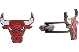 Desert Cactus Chicago Bulls Cufflinks NBA Team Logo National Basketball Association Formal Wear (Cufflinks), One Size, Brass, no gemstone