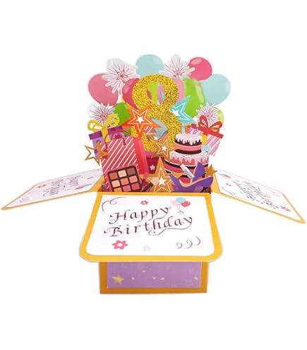 Geburtstagskarte Zum 8. Geburtstag Mädchen - Rosa Glitzer Ballons