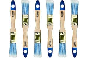 Hardy Working Tools 6 STK. Flachpinsel-Set 25 mm Serie 42, Lasurpinsel für Holzstreichen, Lackpinsel für Metall mit synthetischen Hellen Borsten.