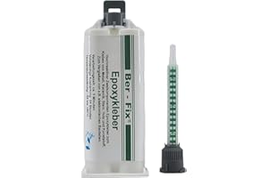 Ber-Fix 2k Kleber - Epoxidharz Kleber 30 Min echter Epoxy Kleber 2 Komponenten Kleber Kunststoff Metall Glas Stein Beton Holz 50g Kartusche