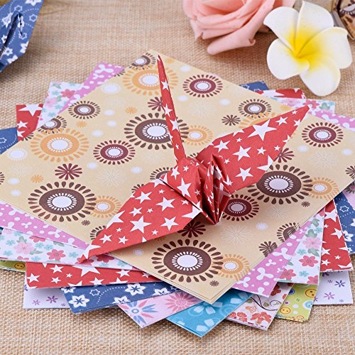 eBoot 72 Blatt Origami-Papier 15 x 15 cm im 12 Unterschiedliche Farben und Muster - 3