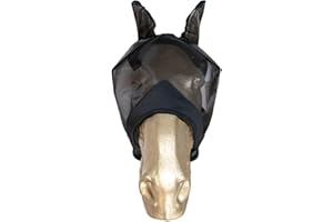 Kentucky Horsewear - Masque Anti-Mouches - Classique avec Oreilles - Noir - Masque Anti-Mouches COB