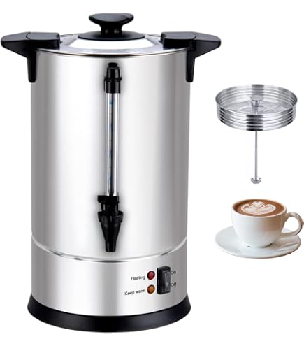 Percolateur à Café 8L En Inox – Jusqu'à 50 Tasses – Maintien Au Chaud Réglable – Pour événements, Traiteurs