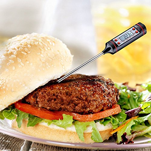TopElek 2 Stücke Digitale Küchenthermometer Haushaltsthermomete sofort lesbar mit langer Sonde, LCD-Bildschirm, Korrosionsschutz. Ideal für Braten, Grill, BBQ und Badewasser - 9