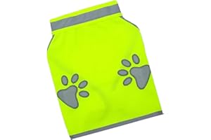 COMFOLIVING Sicherheitsweste Für Hunde – Fluoreszierende Sicherheitsweste Für Haustiere Im Freien | Warnweste Für Hunde Mit Hoher Sichtbarkeit Für Die Nacht, Schützt Ihren Welpen Hunde-Jagdweste, Reflektierend, H