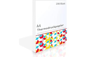 COLORWING Papel térmico A4 - Papel térmico de Repuesto para Impresora térmica portátil A4 - Compatible con la Impresora portátil phomemo M08F - Papel de impresión térmica, 200 Hojas