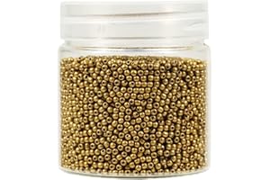 Bala&Fillic 2mm Perles de Rocaille 10000pcs/110 Grammes dans une Boîte 12/0 Petites Matte Doré Couleur Perles de Rocaille pour la Fabrication de Bijoux (Matte Doré)