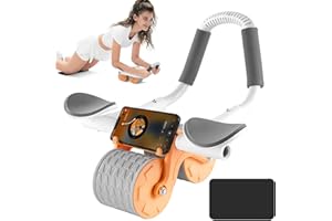 TOPRON Abdominal Roller Wheel, Neues Automatisches Rebound-Bauchrad mit Ellenbogenstütze, Stabilen DoppelräDern Bauchtrainer mit Kniematte Perfektes Heim-Fitnessgerät für Männer und Frauen