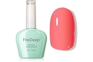 Firedeep Coral Orange Gel Nail Polish, 16ML Large Bottle UV/LED Soak Off Orange Gel Polish for Spring and Summer