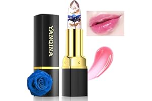 Neteson Rouge à Lèvres Magique Jelly Lipstick Change de Couleur Rouge à Lèvres Fleurs Transparent Baume à Lèvres Longue Durée Hydratant Brillant à Lèvres Imperméable Cadeau pour Femmes (Bleu)