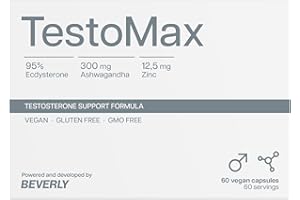 BEVERLY NUTRITION Beverly TestoMax50 - Potenciador natural de la testosterona - 60 cápsulas vegetales - 60 servicios - Masa muscular, fuerza y rendimiento