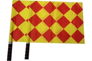 Stormflag 2 drapeaux d'arbitre poignée en mousse - Drapeaux de football, de rugby, pour arbitres, assistants, petits drapeaux en acier inoxydable pour compétition sportive（jaune and rouge ）