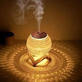 ROBEVE Kristal K&uuml;re Mini USB Nemlendirici & Gece Lambası &ndash; 7 Renk LED, Otomatik Kapanma, 350 ml Kapasiteli Hava Nemlendirme v