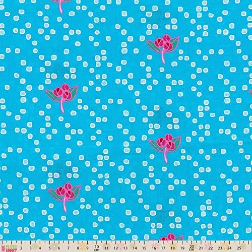 Cotton Fabric - Metre - Ella Blue - Hello Blossom - Bud Blue
